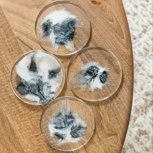 Creative Design Luxury Round Tea & <b>Drinking</b> <b>Coasters</b> Resin Material Custom Color for Home Hotel Restaurant Tableware - Product Image 1