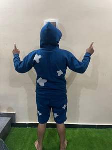 Conjunto de sudaderas con capucha y pantalones cortos unisex personalizados Conjunto de dos piezas de gran tamaño en blanco Conjunto de pantalones cortos y camisetas para hombres - Product Image 2