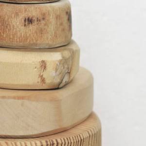 Ensemble de bols en bois imprimés d'arbres Bols de service décoratifs de nidification Bols en bois écologiques avec design festif - Product Image 3