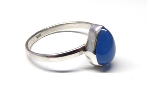 Anillo de Calcedonia de Plata de Ley 925 hecho a mano Aqua compromiso anillo ancho joyería fina para regalo de cumpleaños - Product Image 3