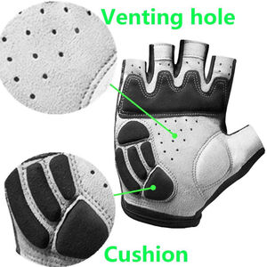 Gants de boxe et de cyclisme professionnels respirants à demi-doigts, design personnalisé, avec coussinets antidérapants, pour moto et vélo de route, en nylon et coton - Product Image 5