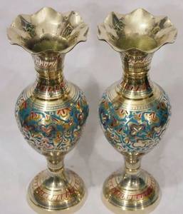 Vase long en laiton pakistanais artisanat, décor à la maison en laiton, laiton antique de qualité supérieure - Product Image 2