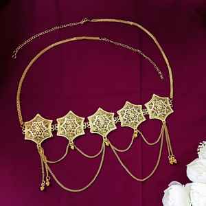 Indian Wholesaler Manufacturer Jewelry Supplier Gold Plated Tone Big Floral Wedding Jewelry Belt Belly <b>Chain</b> Kamarbandh Set for - Product Image 2