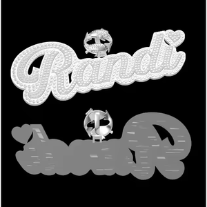 Colgante Unisex de Plata de Ley 925 con Nombre Personalizado y Moissanita, Diseño Exclusivo con Incrustaciones de Diamantes, para Toda Ocasión - Product Image 4