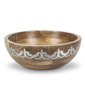 Ensaladera de madera de lujo Nueva llegada Tazón de sopa de diseñador hecho a mano Acabado personalizado Ensaladera de madera al por mayor - Product Image 5