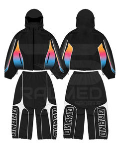 Chándal Cortavientos de Nailon 100% con Chaqueta con Capucha y Pantalones, Diseño de Arcoíris por Sublimación, Impresión Digital - Product Image 1