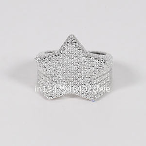 Último anillo de Hip Hop Magnificence para hombre, oro blanco de 14kt con moissanita completamente tachonada cultivada en laboratorio, diseño elegante para ropa de fiesta - Product Image 1