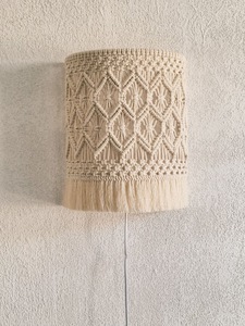 Pantalla de Lámpara Colgante Tejida a Mano de Macramé de Algodón, Decoración Moderna y Ecológica para el Hogar, Cubierta de Lámpara Colgante Estilo Bohemio - Product Image 3