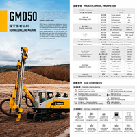 Foreuse de roche GMD50S DTH 90-152 mm pour l'exploitation minière en ciel ouvert, la pierrierie et les projets de construction