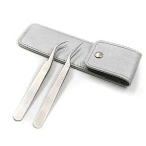 ปลายต่อขนตาสแตนเลสอย่างยั่งยืนปลายเส้นใยกันไฟฟ้าสถิตย์ด้านล่างสองด้านสีเงิน - Product Image 1