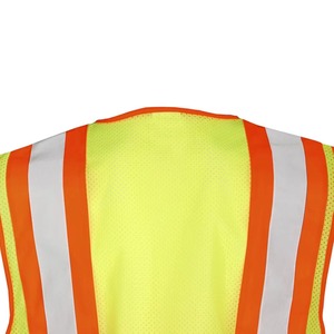 Chaleco de trabajo de punto y malla de poliéster cómodo al por mayor, ropa de abrigo de seguridad reflectante de doble tono transpirable para otoño - Product Image 6
