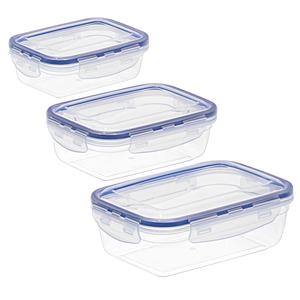 Ensemble de contenants hermétiques rectangulaires pour épices et aliments de cuisine, 3 pièces (500ml, 900ml, 1500ml), anti-fuite, écologiques, en plastique, compatibles micro-ondes, pour le déjeuner - Product Image 2