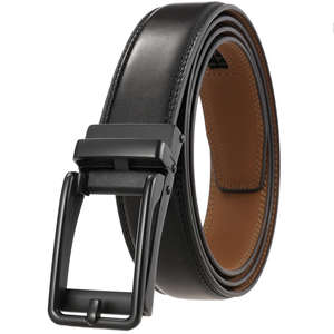 Ceinture à boucle automatique en cuir véritable directe de l'usine Ceinture à la mode pour hommes avec logo personnalisé - Product Image 1