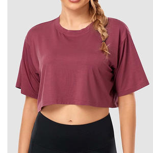 Wholesale Women Fashion Custom Logo Shirt <b>Sexy</b> Summer Plain <b>Crop</b> <b>Tops</b> - Product Image 5