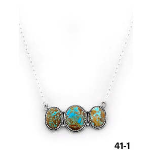 Mode artisanale du sud-ouest superposée # Collier en argent sterling et turquoise (8 pièces) - Product Image 2