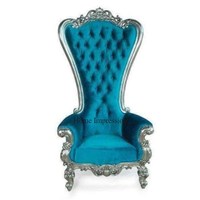 Look fantastique tissu vert velours et cadre en métal plaqué or chaise de meubles d'événement pour la fourniture d'accessoires de mariage de mariée et de marié