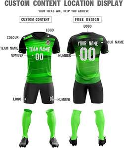 Conjunto de Camiseta de Fútbol Sublimada Personalizada OEM de Alta Calidad, Logotipo Bordado con Parche, Poliéster Transpirable Personalizado, Unisex para Adultos - Product Image 2