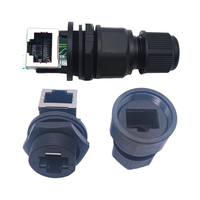 Boîtier ABS personnalisé Connecteur jack RJ45 étanche à montage sur panneau Jack RJ45 vertical à angle droit