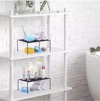 Étagère de rangement en métal noir à un seul niveau, organisateur sur pied pour articles de cuisine 13,1x10,2x5,6 pouces