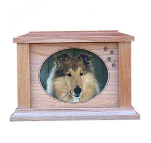 Urnes de crémation en bois faites à la main de style américain de haute qualité Design moderne navires de cendres funéraires pour chats et chiens en gros - Product Image 3