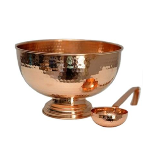 Bol pour ustensiles de cuisine et table à manger utilisé avec une cuillère en cuivre pur 100% bol en cuivre martelé servant des aliments et de la soupe - Product Image 1