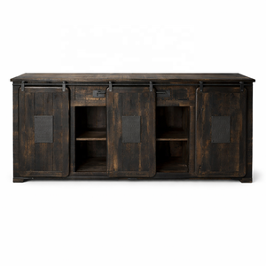 ตู้เก็บของบานเลื่อนสไตล์วินเทจฝรั่งเศสโบราณ ทำด้วยมือจากไม้เนื้อแข็ง ดีไซน์อุตสาหกรรมทันสมัย เหมาะสำหรับอพาร์ทเมนต์ ห้องนอน ห้องรับประทานอาหาร และโรงแรม - Product Image 3