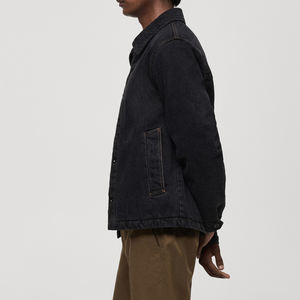 แจ็กเก็ตยีนส์ผ้าฝ้าย100% สำหรับผู้ชายสไตล์ไฮสตรีทสำหรับฤดูหนาวงานตามสั่งเย็บปะแบบฮิปฮอปพิมพ์ลายพัฟติดหน้าจอสำหรับฤดูหนาว - Product Image 4