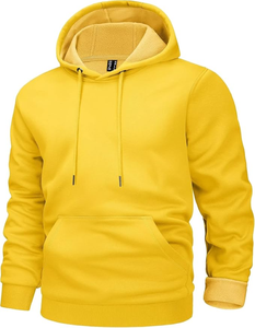 Sweat-shirt à capuche pour homme, 100% coton, coupe ample, avec poche, respirant, écologique, décontracté, manches longues, chaud - Product Image 1