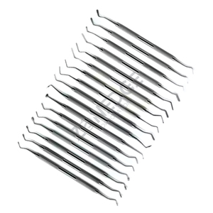 Hoogwaardige 17-delige Tandheelkundige Dubbelzijdige Instrumenten Set Handmatige <span class=keywords><strong>Power</strong></span> Composiet Kunststof Amalgaam Vullen Nieuwe Tandheelkundige Apparatuur - Product Image 1