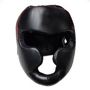 Venta caliente casco de entrenamiento de boxeo profesional ajustable cabeza de boxeo negro casco de boxeo de cuero servicio OEM - Product Image 1