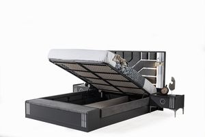 Cama Literas con Plataforma Completa de Diseño Moderno de Berlín, Tamaño King/Queen, Cama Tapizada con Almacenamiento y Juego de Dormitorio de Hotel - Product Image 3