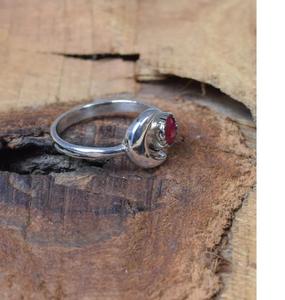 Rubis 925 Sterling Silver Facetted Gemstone Ring Bijoux faits à la main Cadeau pour Noël Juillet Birthstone - Product Image 3