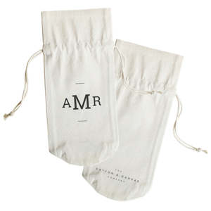 กระเป๋าใส่ไวน์ผ้าแคนวาสลายโมโนแกรมสามชั้น - Product Image 2