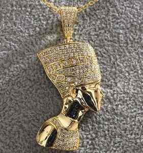 Ice Out VVS Moissanite Plaqué Or Jaune Hop Hop Fine Jewelry Pendentifs Charm Foe Hommes Argent Sterling 925 - Product Image 3