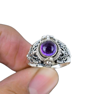 Tendance 925 en argent Sterling améthyste pierre précieuse bague bijoux à la main en argent Boho Style bague bijoux pour femmes cadeau pour les filles - Product Image 1