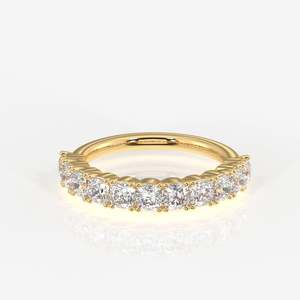 14K Gold <b>Wedding</b> Band with <b>Cushion</b> Cut Moissanite Diamond <b>Cushion</b> Cut Moissanite Diamond <b>Ring</b> - Product Image 1