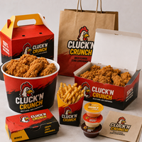 Emballage alimentaire en papier jetable personnalisé pour frites, boîtes à poulet frit, boîtes à hamburgers, boîtes à emporter, contenants pour la restauration rapide