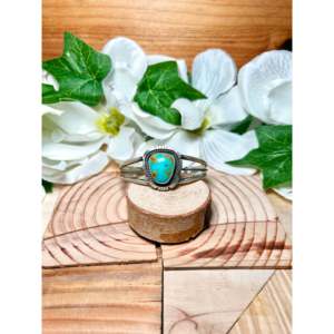 Navajo Handmade <b>Red</b> Skin Turquoise & Sterling Silver Cuff <b>Bracelet</b> Cultural Collectible Jewelry - Product Image 1