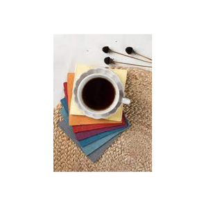 Dessous de verre en pierre de lin décoratif pour tasse Dessous de verre Monstera en forme d'or Accessoires de style pièce design avec vente - Product Image 4