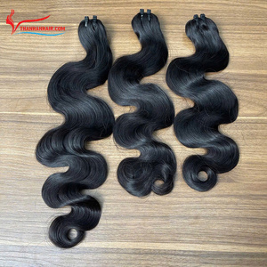 High Quality 100% Double Drawn Vietnamese Virgin Hair Extensions Natural Wave Style <b>Brown</b> Color Weft Hair - Product Image 3