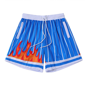 Short de basket-ball de haute couture jaune et blanc, short de basket-ball anti-UV à séchage rapide, short personnalisé respirant - Product Image 5