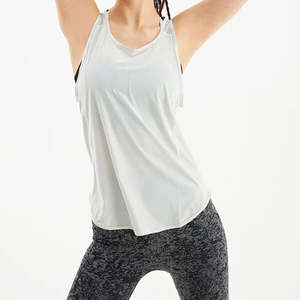 Débardeurs de sport pour femmes à col rond, couleur unie, en tissu jersey respirant et à séchage rapide, vente chaude OEM - Product Image 3