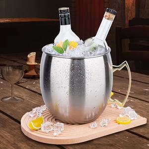 Luxury Stainless Steel Sphere <b>Ice</b> <b>Bucket</b> <b>with</b> <b>Lid</b> Double Wall Insulated Keeps <b>Ice</b> Cold for Parties Bars Home - Product Image 6