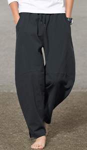 2025 Vintage grande taille hommes pantalons haute qualité léger tricoté toile séchage rapide taille moyenne Style lavé - Product Image 5