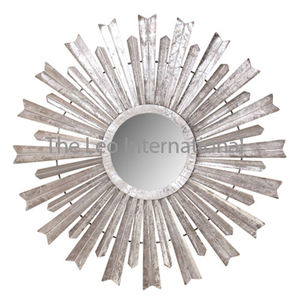 Espejo de Pared Redondo de Metal con Diseño de Hojas, Moderno, Plateado, Estilo Elegante, Decoración de Pared de Lujo para el Hogar, Duradero - Product Image 4