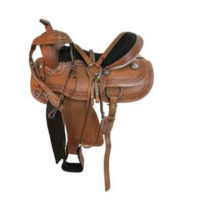 Western Saddle Barrel Racing Trail Horse Tooled Leather 10-16 Accesorios a juego Hermoso diseño de cuero - Product Image 1