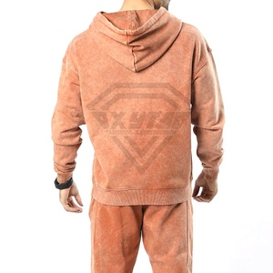 Jersey de algodón 100% para hombre, chándales de lavado ácido para gimnasio, Fitness, tela transpirable, ropa de invierno, ropa de gimnasio de lavado ácido para adultos - Product Image 6