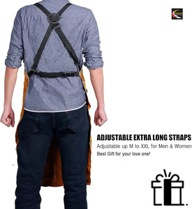 Tablier de travail en cuir de soudage résistant à la chaleur et aux flammes - Product Image 4