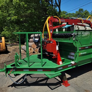 Hydraulic Tipping Dump Grapple <b>Trailer</b> with Crane 17ft Powder Coated <b>Farm</b> Utility Hauler with High Side Mesh - Product Image 5