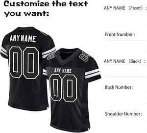 Personnalisable American Football Sportswear Maillot noir à manches courtes et respirant Caractéristiques Sublimation Logo - Product Image 6